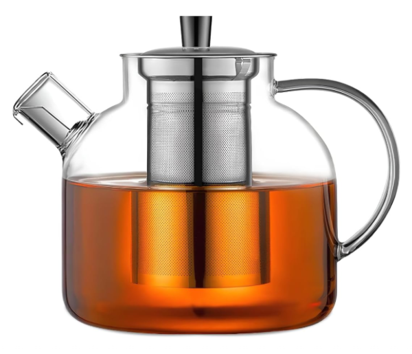 Glass Teapot with Removable Stainless Steel Infuser Strainer